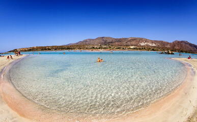 Fototapeta premium Clear sea at Elafonisi lagoon in Crete island at Greece