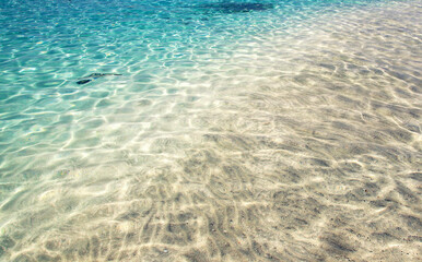 Shallow clear water in sea