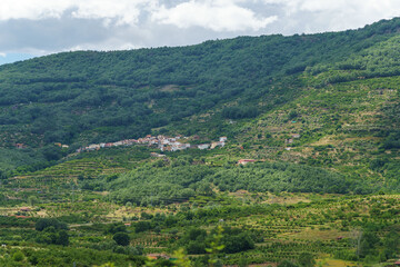 Fototapeta na wymiar Rebollar village, Valle del Jerte, Cáceres, Extremadura, Spain