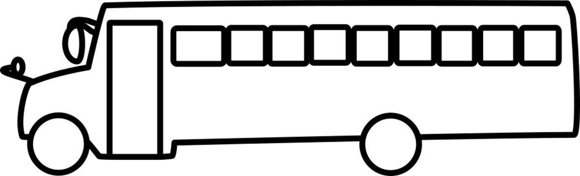 organic vector cartoon bus line