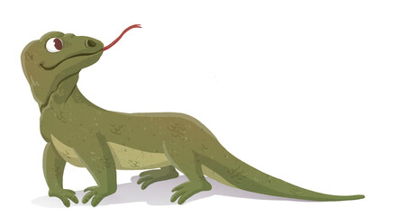 Children's illustration of komodo dragon