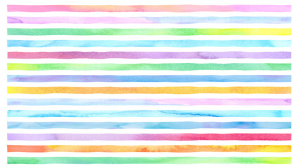 透明水彩タッチのカラフルなストライプの背景