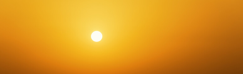 Sunlight from sun on yellow sky