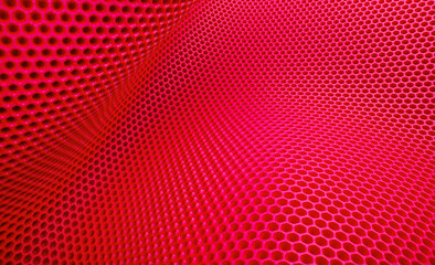 horizontal red flexible bend abstract trellised or cellular background - obrazy, fototapety, plakaty