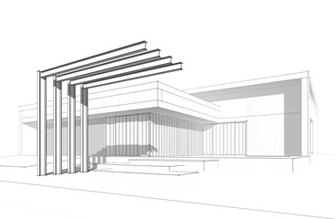 architectural sketch of a building