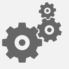 Gear settings icon on white background