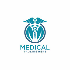 Medical pharmacy logo design template vector illustrator  Medical Caduceus vector