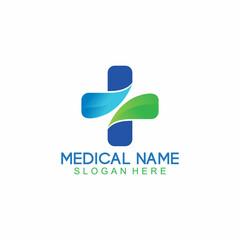 creative cross health medical logo concept