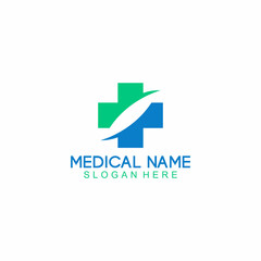 creative cross health medical logo concept
