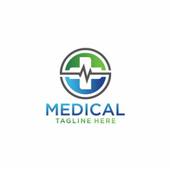 Medical pharmacy logo design template vector illustrator  Medical Caduceus vector