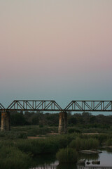 Selati railway bridge at sunset, Kruger National Park, South Africa