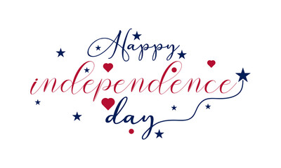 Happy Independence Day. 4th of july typographic design, Vector illustration.