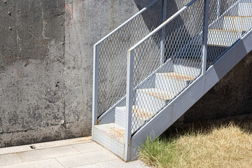 iron steps or metal stairs
