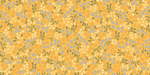 Cute hand drawn ditsy seamless pattern, lovely floral background, great for textiles, banners, wallpapers, wrapping - vector design
