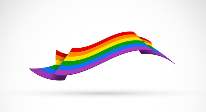 Gay pride banner with rainbow colored flag for Pride Month