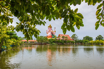 Chachoengsao Province,Thailand on June9,2018:Large statue of Lord Ganesha at Prong Arkad Temple in Amphoe Bang Nam Priao