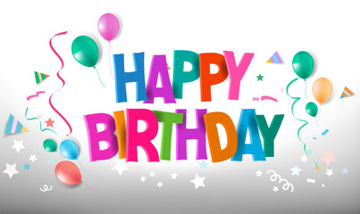 Happy Birthday typographic vector design for greeting banner