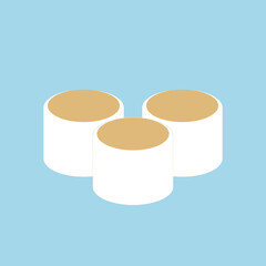 Marshmallow cartoon vector. Marshmallow logo design. Marshmallow icon.