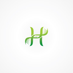 Logo design for text H with DNA helix