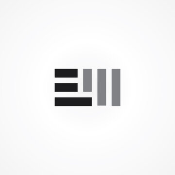 Logo design for EM text