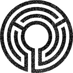 Circular labyrinth stamp texture