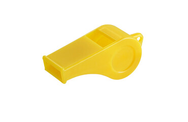 Yellow whistle Isolated on White