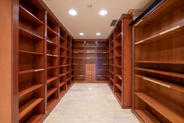 File room with wooden shelving in a professional office