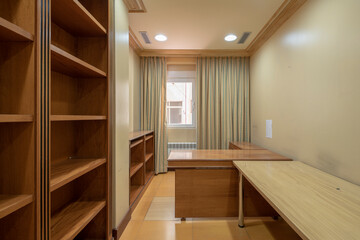 Fototapeta premium Professional office with tables for office workers and file area