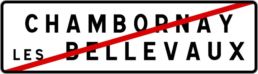 Panneau sortie ville agglomération Chambornay-lès-Bellevaux / Town exit sign Chambornay-lès-Bellevaux