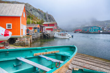 Charming fishing village of Quidi Vidi in St John's, Newfoundland, Canada - Powered by Adobe