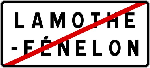 Panneau sortie ville agglomération Lamothe-Fénelon / Town exit sign Lamothe-Fénelon