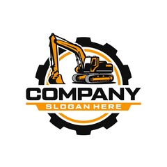 Excavator logo designs template