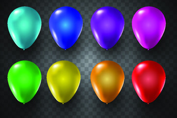 set of 3d colorful Baloons