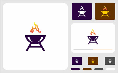 grill restaurant logo template