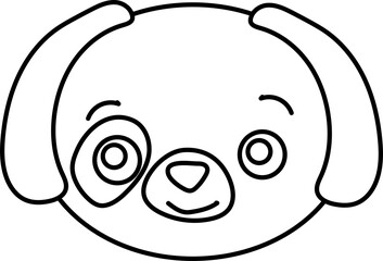 Obraz premium solated icon black outline dog face
