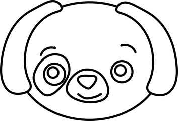 solated icon black outline dog face