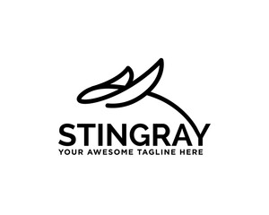 stingray logo design flat color