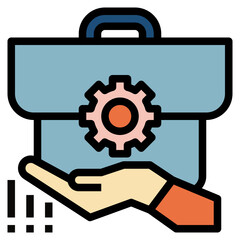 management system outline filled coloricon