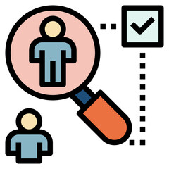 human resource outline filled color icon