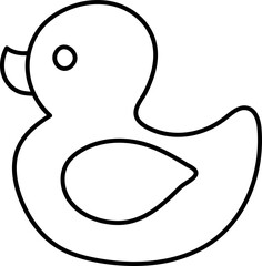 isolated icon black outline duck on white background