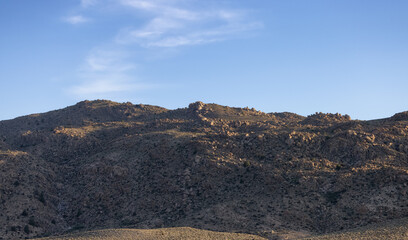 Rocky Desert Mountain Nature Landscape. Sunny Blue Sky. Nevada, United States of America. Nature Background.