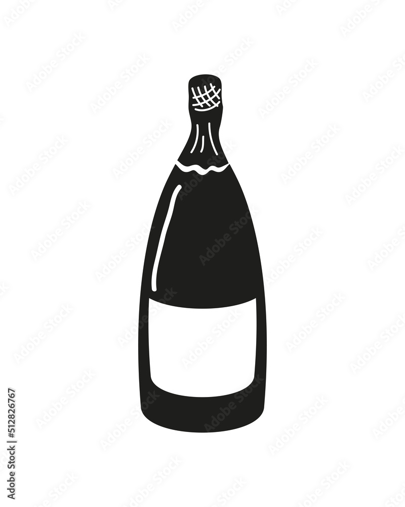 Canvas Prints champagne bottle icon