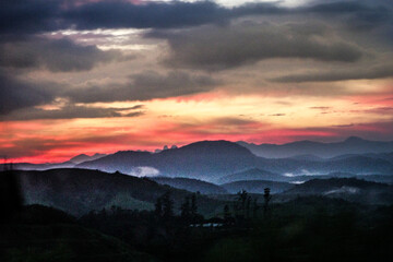 sunset in the mountains