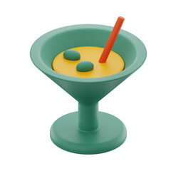 drink coctail premium user interface design icon 3d rendering on isolated background