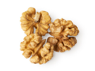 Group of whole peeled walnuts