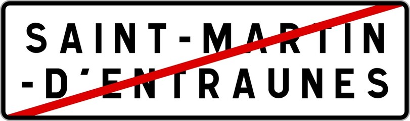 Panneau sortie ville agglomération Saint-Martin-d'Entraunes / Town exit sign Saint-Martin-d'Entraunes