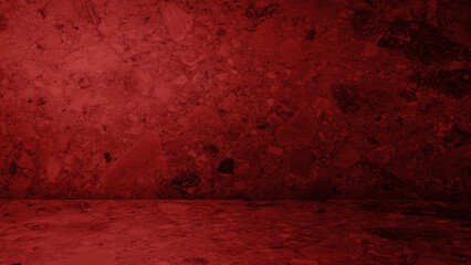 dark red pebble stone empty room studio used for background and display your product. concept of...