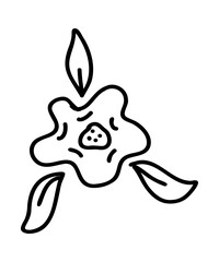 Flower icon. Trendy contour vector illustration of flower for web sites and mobile applications. Botanical logo outline drawing. Thin line doodle style.