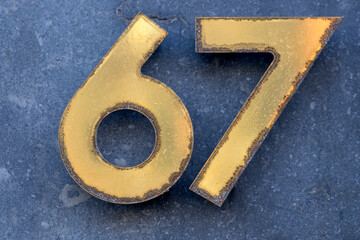 Close Up House Number 67 At Amsterdam The Netherlands 14-3-2022