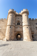 Fototapeta na wymiar Rhodes Fortress or Palace of the Masters on Rhodes Island, Greece